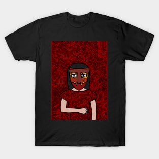 88: A FemaleMask NFT with Basic Eyes, Dark Skin, and a Light Item T-Shirt